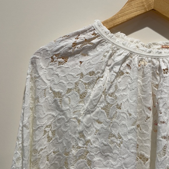 NEW • Free People • Olivia Lace Blouse White XS - Picture 6 of 7